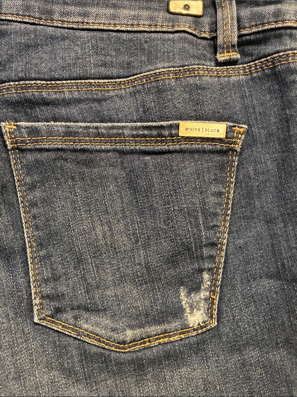 White House Black Market The skinny Distressed and sequined Blue Denim Jeans - Picture 7 of 12